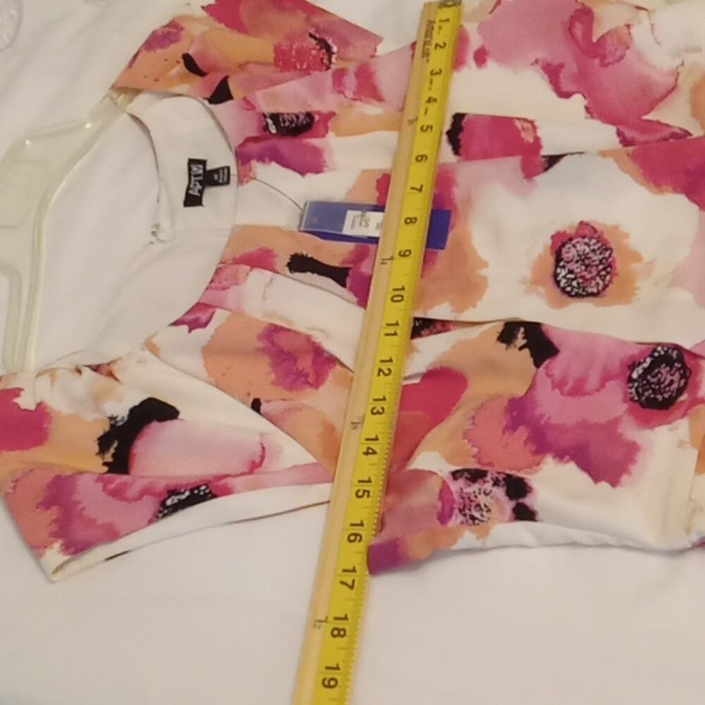 NWT Apt. 9 Pink White Floral Sleeveless Pleated Knee Length Sheath Dress 12 - Picture 8 of 10